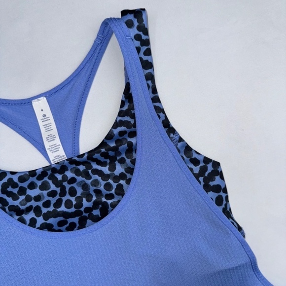 1042 lululemon All Sport Support Tank  - Size 4 - Lullaby Blue / Black - W1J88S - Picture 5 of 15